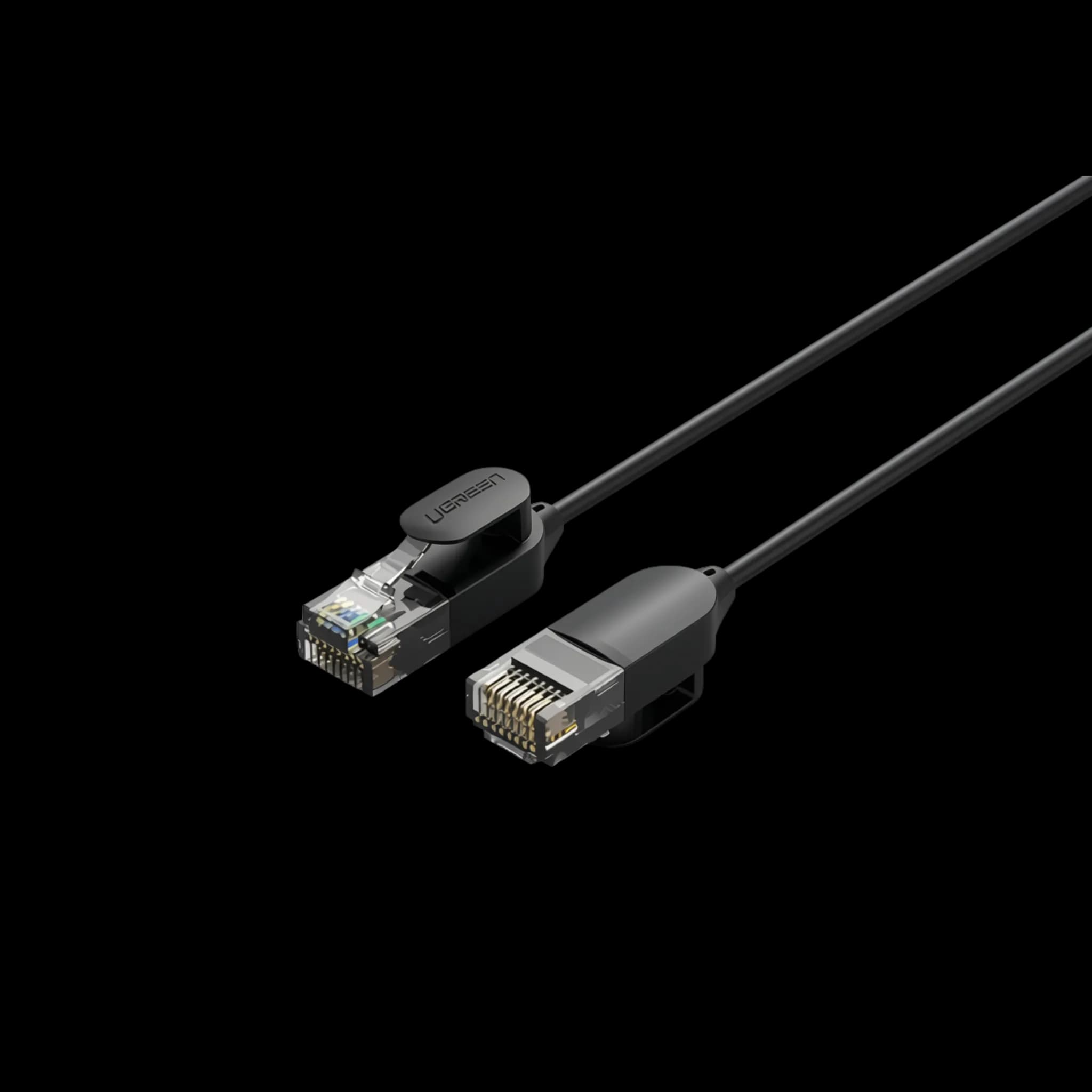 Patch cord UGREEN NW122 RJ-45 Cat6A U/UTP 10Gbps 3m Black (70653)