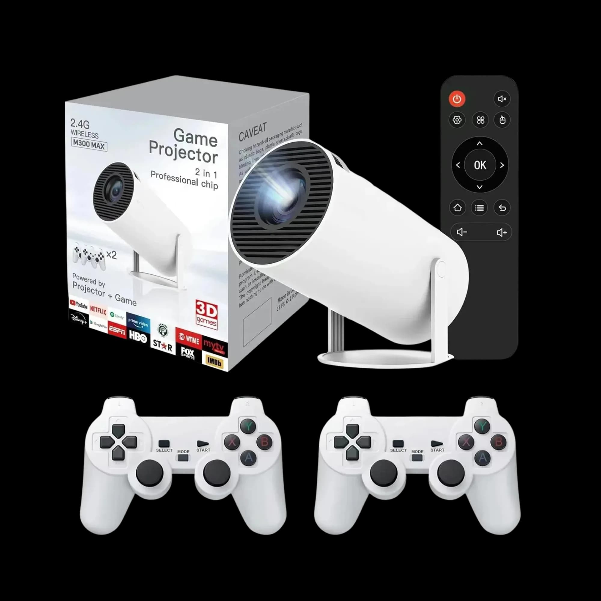 M300_MAX GAME PROJECTOR + 2 CONTROLERS